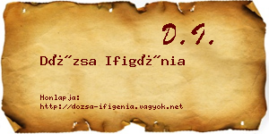 Dózsa Ifigénia névjegykártya
